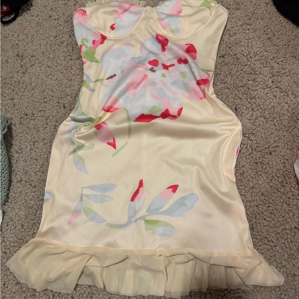 SHEIN Floral Mini Dress - Cream and Red
